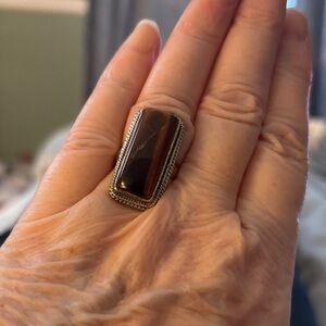 Sterling tigers eye ring